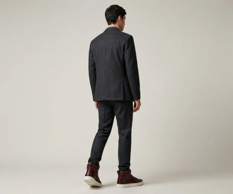 Marty High Top Maroon Leather Sneakers Rear Back View 1080x900