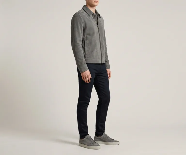 Murphy Low Top Grey Suede Leather Sneakers 3/4 Profile 1080x900