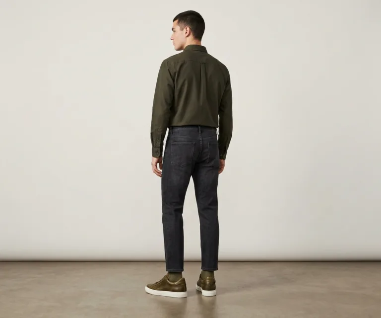 Murphy Low Top Olive Pullup Leather Sneakers Rear Back View 1080x900