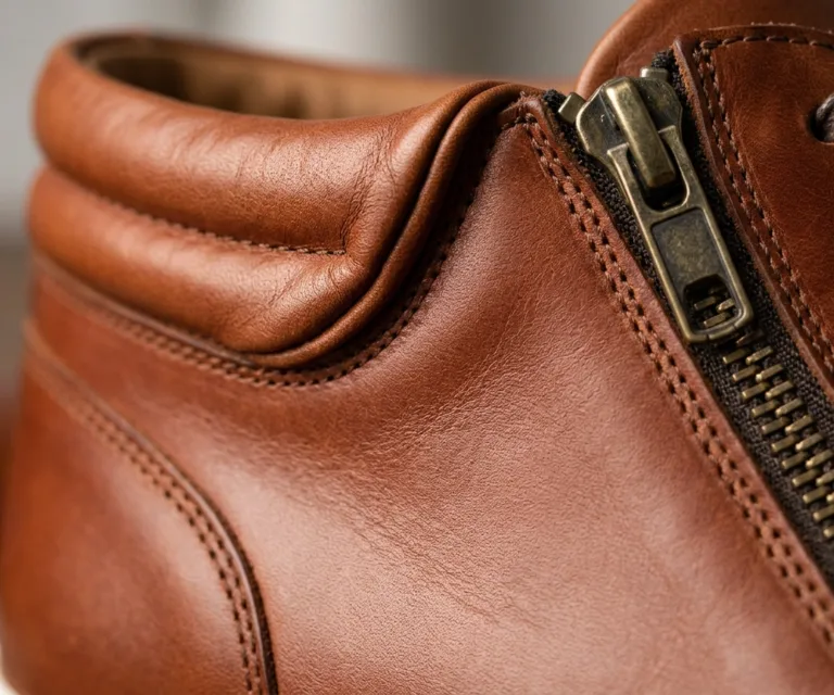 Murphy Low Top Burnt Copper Pullup Leather Sneakers Macro Hardware Detail 1080x900