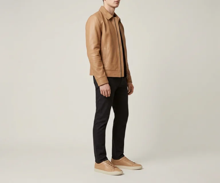 Murphy Low Top Tan Leather Sneakers 3/4 Profile 1080x900