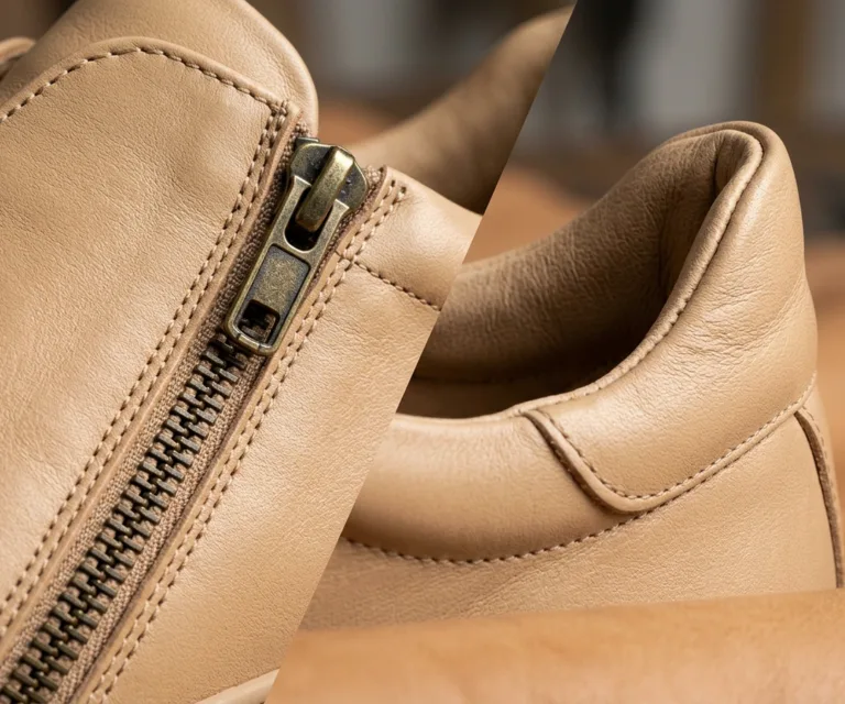 Murphy Low Top Tan Leather Sneakers Macro Hardware Detail 1080x900