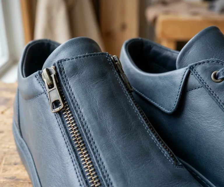 Murphy Low Top Midnight Blue Leather Sneakers Macro Hardware Detail 1080x900