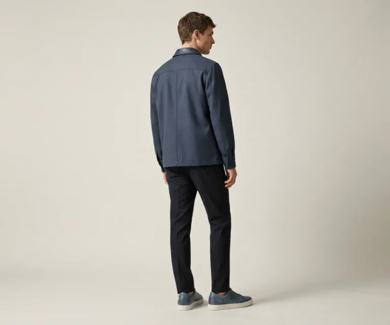 Murphy Low Top Midnight Blue Leather Sneakers Rear Back View 1080x900