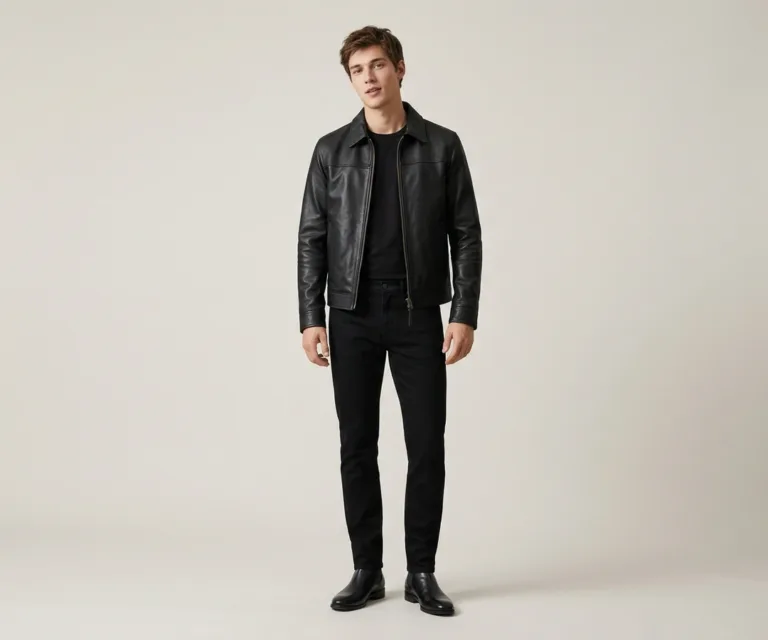 Colberto Black Waxed Canvas Trucker Jacket Lifestyle Studio 1080x900