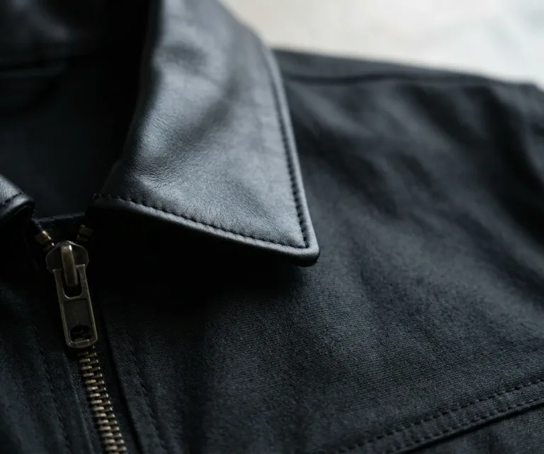 Colberto Black Waxed Canvas Trucker Jacket Macro Hardware Detail 1080x900