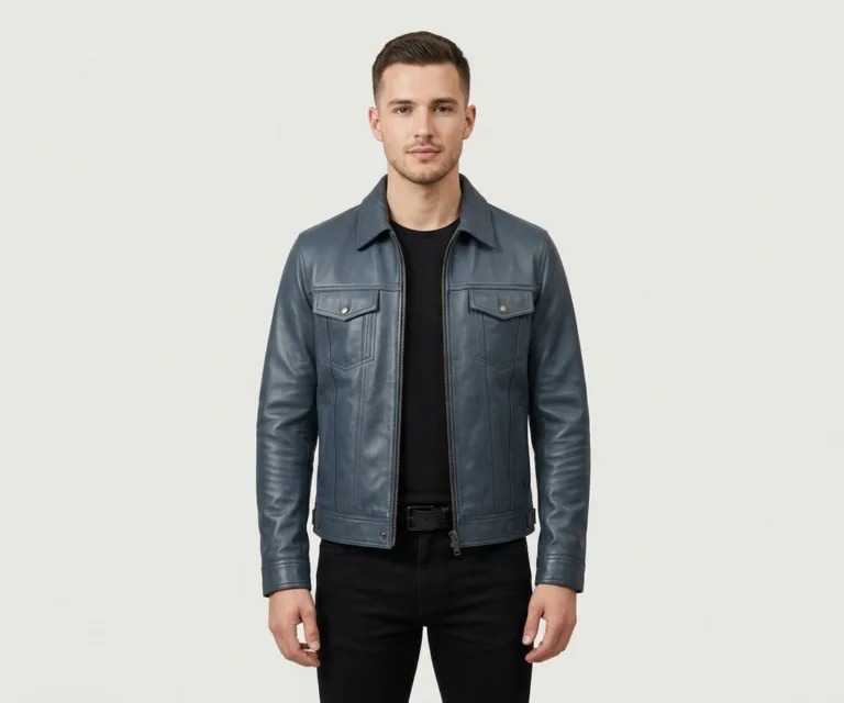 Conard Dark Blue Denim Trucker Jacket Front View 1080x900