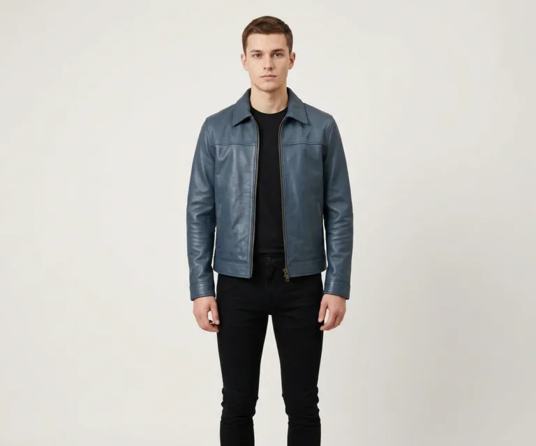 Conard Indigo Blue Denim Trucker Jacket Front View 1080x900