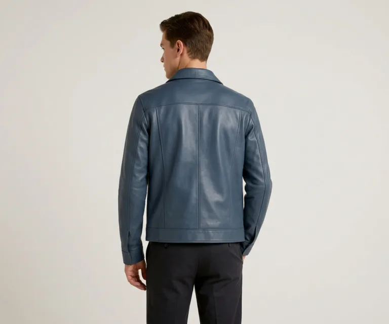 Conard Indigo Blue Denim Trucker Jacket Rear Back View 1080x900