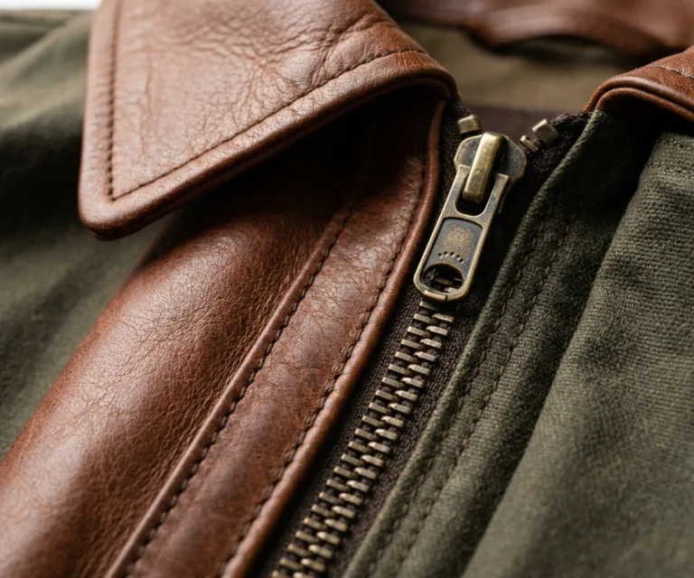 Irwin Brown Waxed Canvas Field Jacket Macro Hardware Detail 1080x900