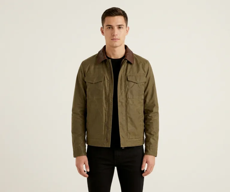 Irwin Olive Waxed Canvas Field Jacket Front View 1080x900