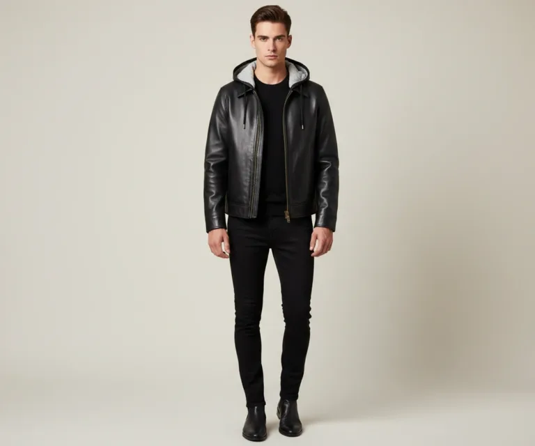 Marlo Black Canvas Hooded Work Jacket Lifestyle Studio 1080x900