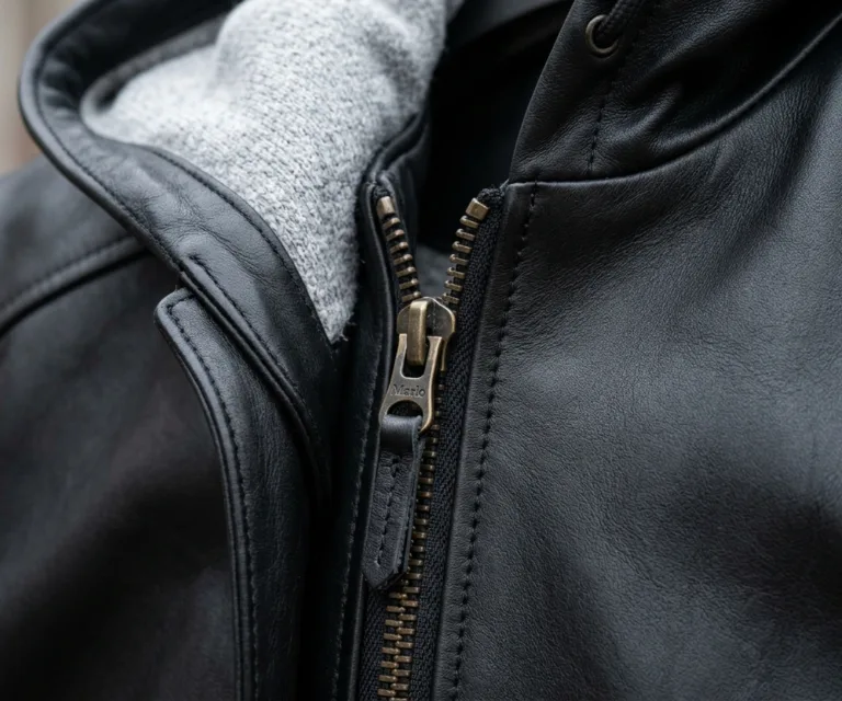 Marlo Black Canvas Hooded Work Jacket Macro Hardware Detail 1080x900