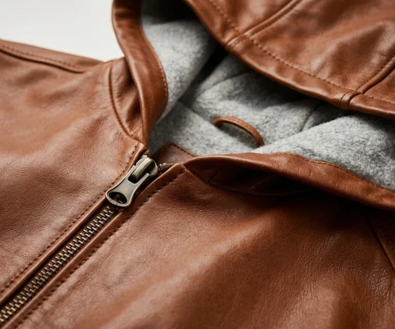 Marlo Brown Canvas Hooded Work Jacket Macro Hardware Detail 1080x900