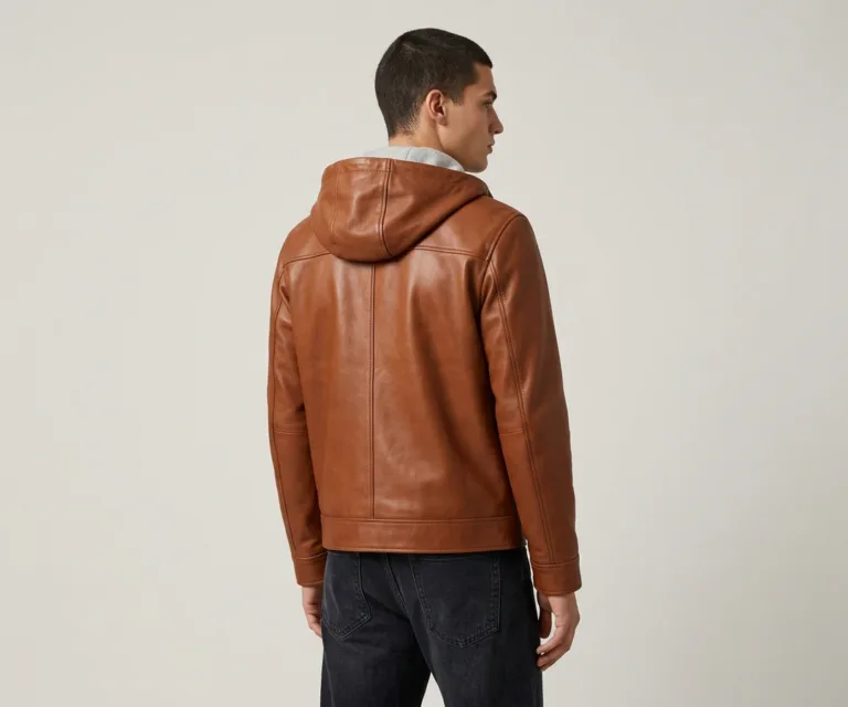 Marlo Brown Canvas Hooded Work Jacket Rear Back View 1080x900