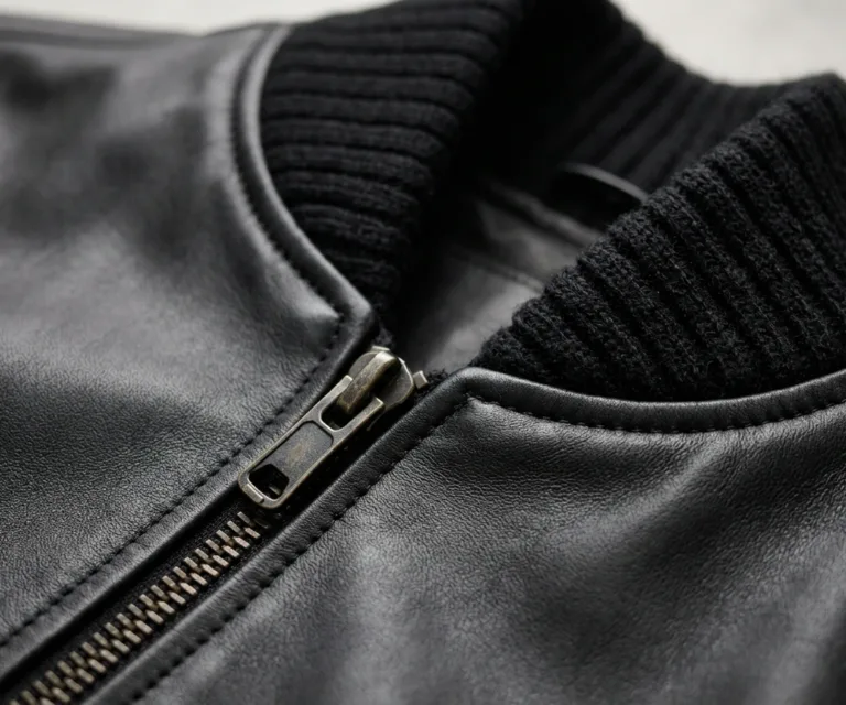 Morrison Black Canvas Bomber Jacket Macro Hardware Detail 1080x900