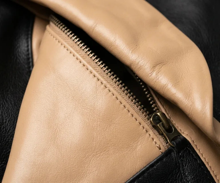 The Stefani Black Leather Hobo Bag Macro Hardware Detail 1080x900