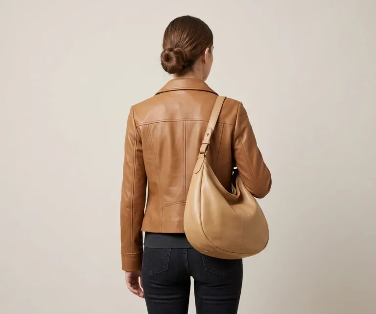The Stefani Brown Leather Hobo Bag Rear Back View 1080x900
