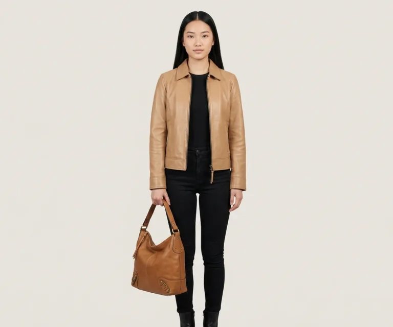 The Stefani Vintage Tan Brown Leather Hobo Bag Front View 1080x900