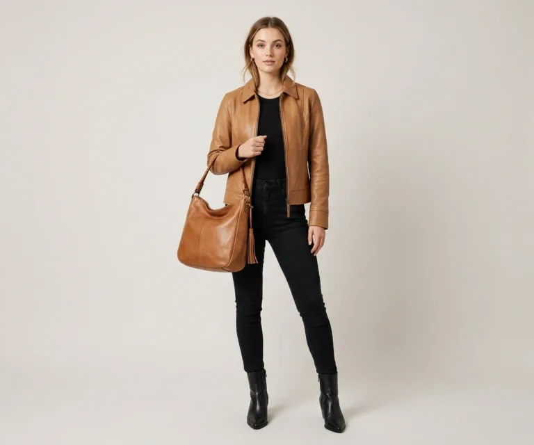 The Stefani Vintage Tan Brown Leather Hobo Bag Lifestyle Studio 1080x900