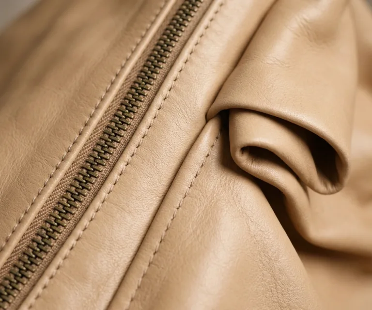 The Stefani Vintage Tan Brown Leather Hobo Bag Macro Hardware Detail 1080x900