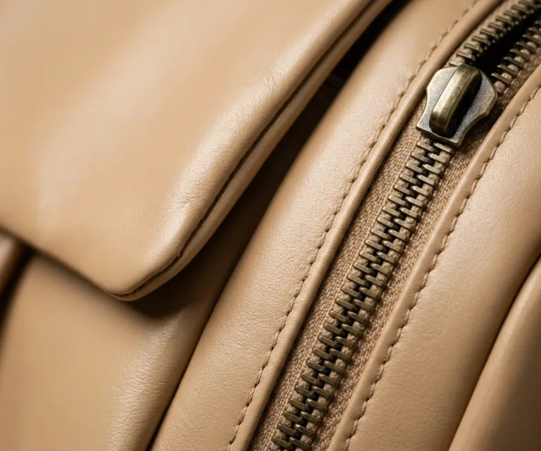 The Sandra Black Leather Saddle Bag Macro Hardware Detail 1080x900