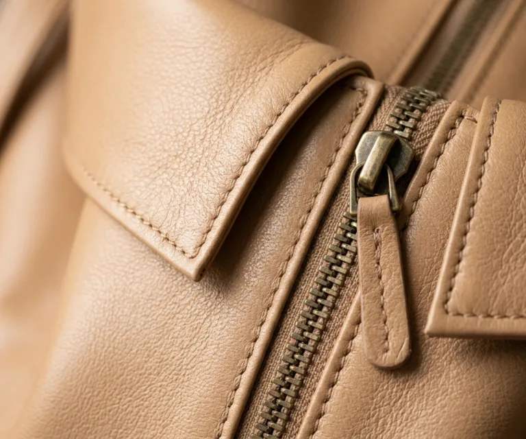 The Bianca Brown Leather Tote Bag Macro Hardware Detail 1080x900