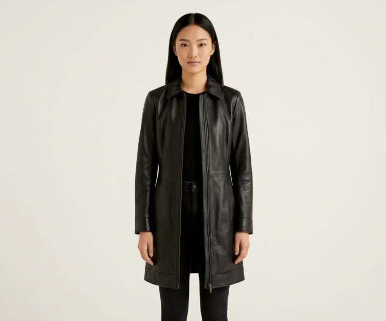 Luxe Black Leather Dress Front View 1080x900
