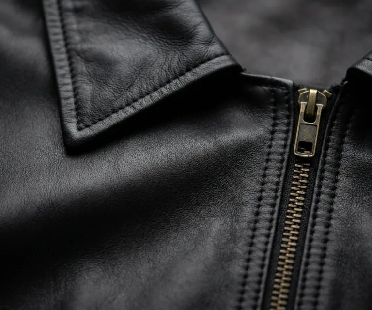 Luxe Black Leather Dress Macro Hardware Detail 1080x900