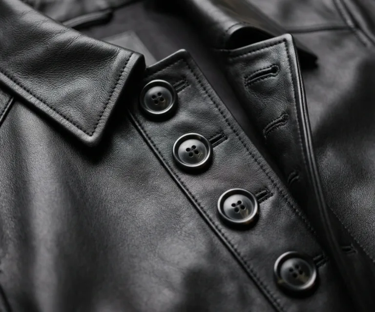 Sweet Susan Black Leather Trench Coat Macro Hardware Detail 1080x900