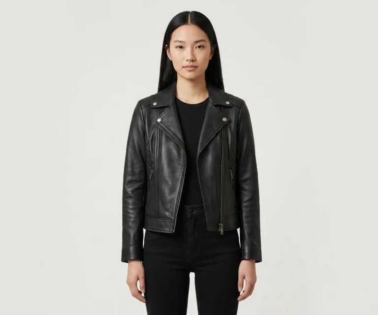 Adalyn Quilted Black Leather Biker Jacket Front View 1080x900