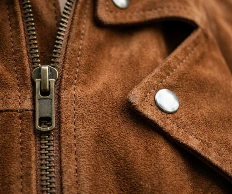 Alison Brown Suede Biker Jacket Macro Hardware Detail 1080x900