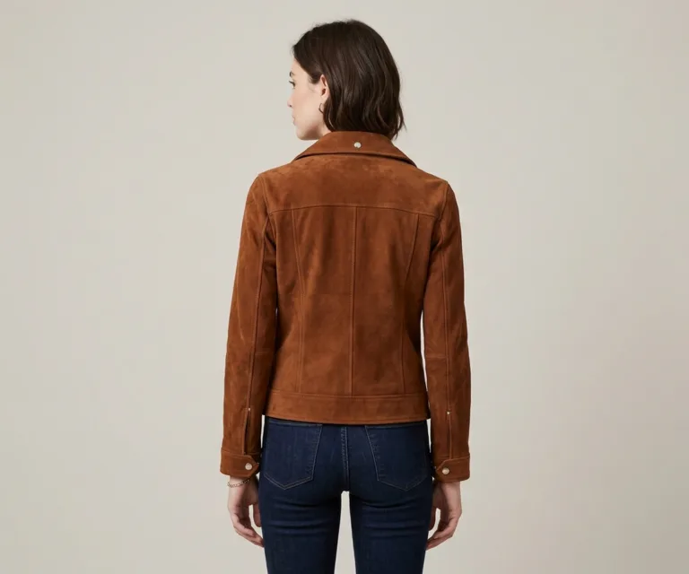 Alison Brown Suede Biker Jacket Rear Back View 1080x900