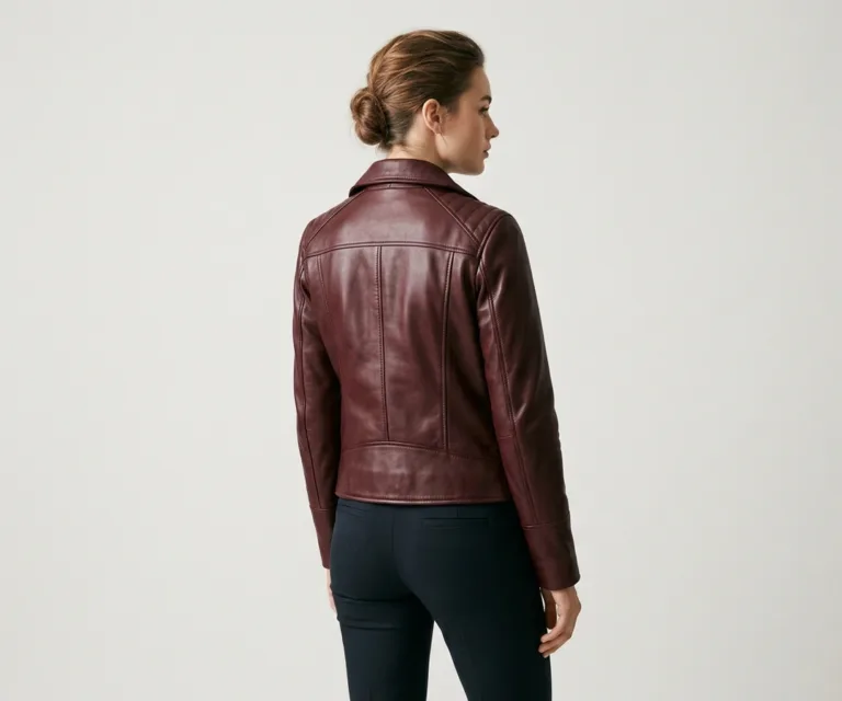 Nexi Quilted Maroon Leather Jacket Rear Back View 1080x900