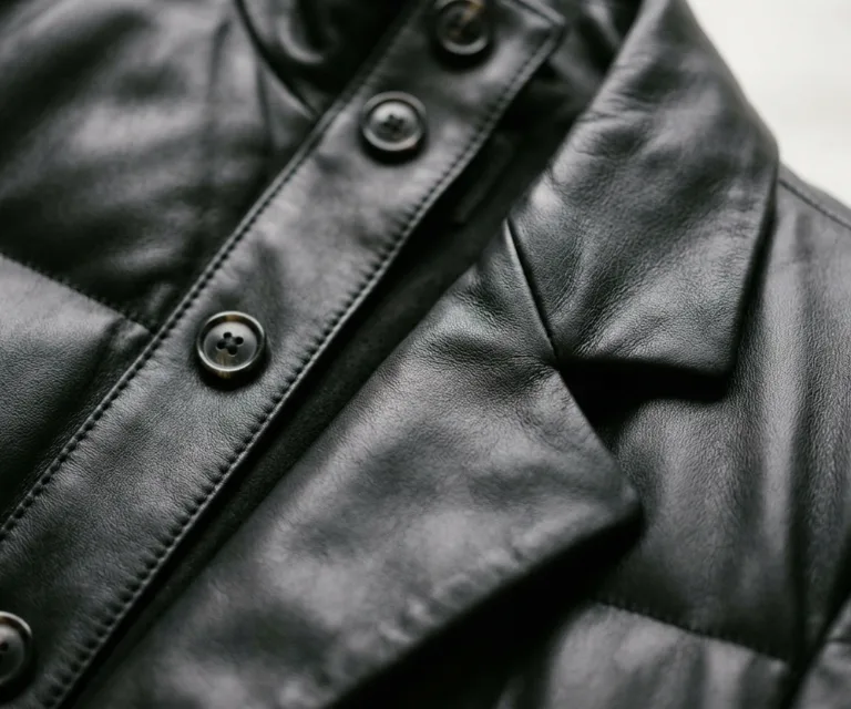 Cora Quilted Black Leather Blazer Macro Hardware Detail 1080x900