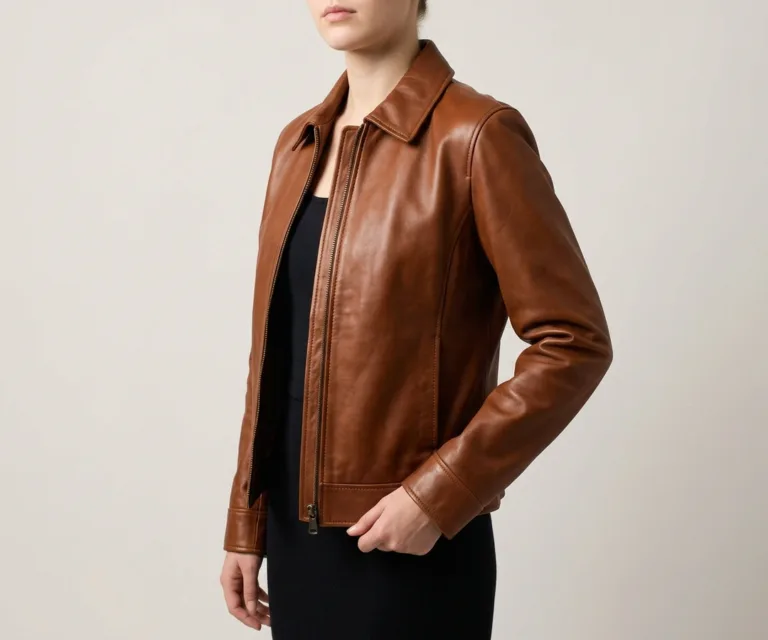 Sherilyn B-3 Brown Leather Bomber Jacket 3/4 Profile 1080x900
