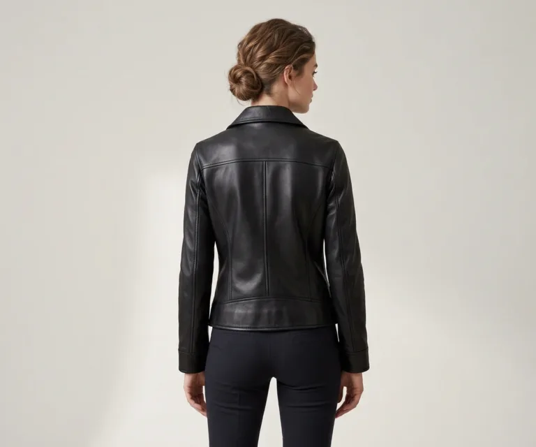 Colette Black Leather Jacket Rear Back View 1080x900