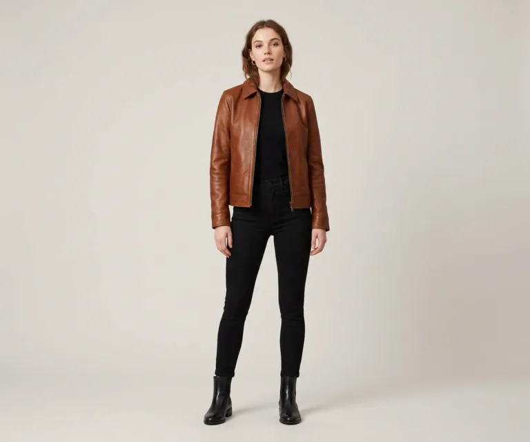 Colette Brown Leather Jacket Lifestyle Studio 1080x900