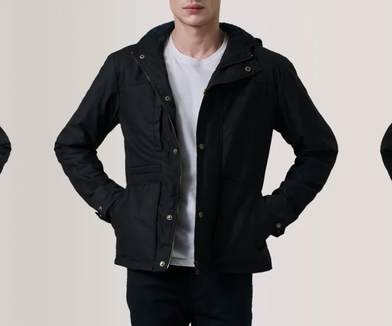 Marlo Black Canvas Hooded Work Jacket — Front Hero View