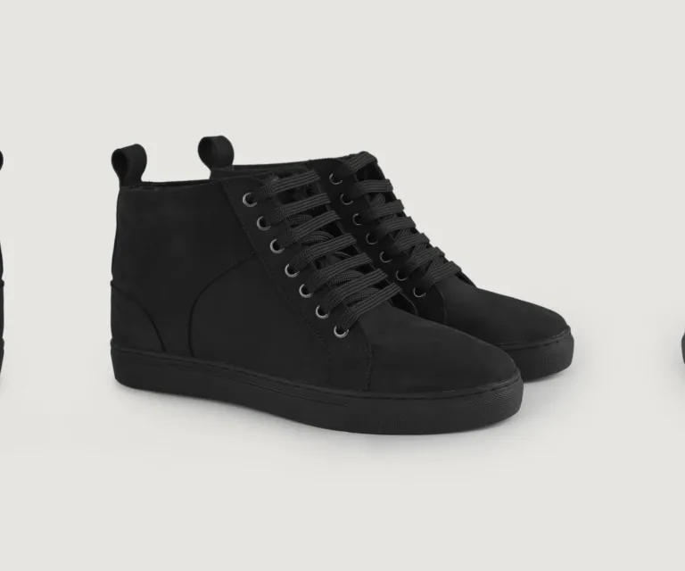 Marty High Top Black Nubuck Sneakers Handcrafted Men's Footwear — Complete Pair Presentation