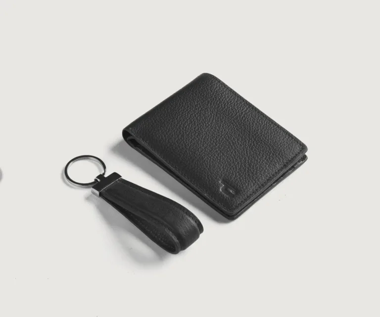Marvin Black Leather Gift Set — Rear Profile View