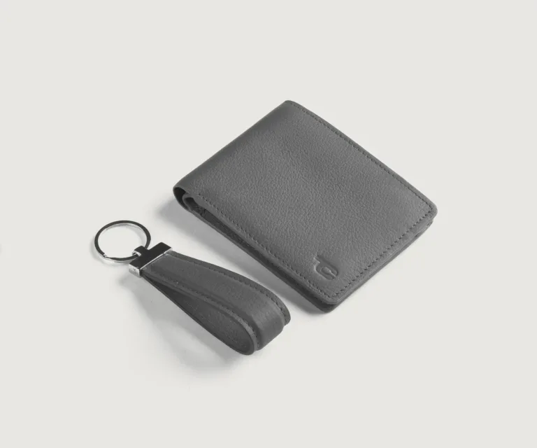 Marvin Grey Leather Gift Set — Rear Profile View