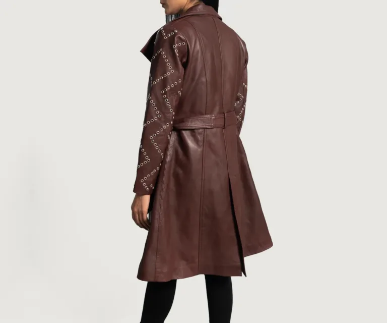 Missoni Maroon Leather Trench Coat Luxury Women's Outerwear — Full-Length Silhouette & Drape