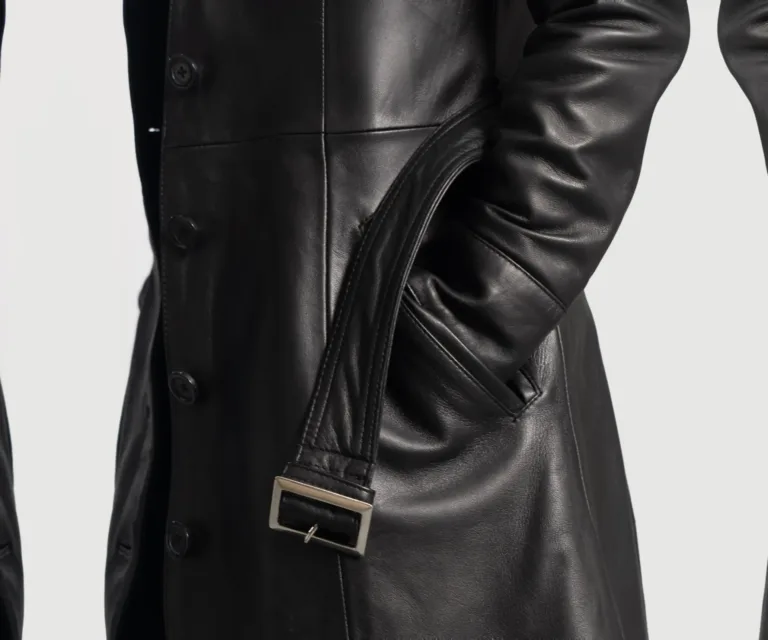 Moonlight Black Leather Trench Coat Luxury Women's Outerwear — Full-Length Silhouette & Drape