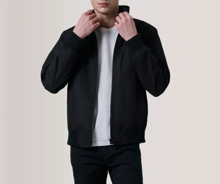 Morrison Black Canvas Bomber Jacket — Front Hero View