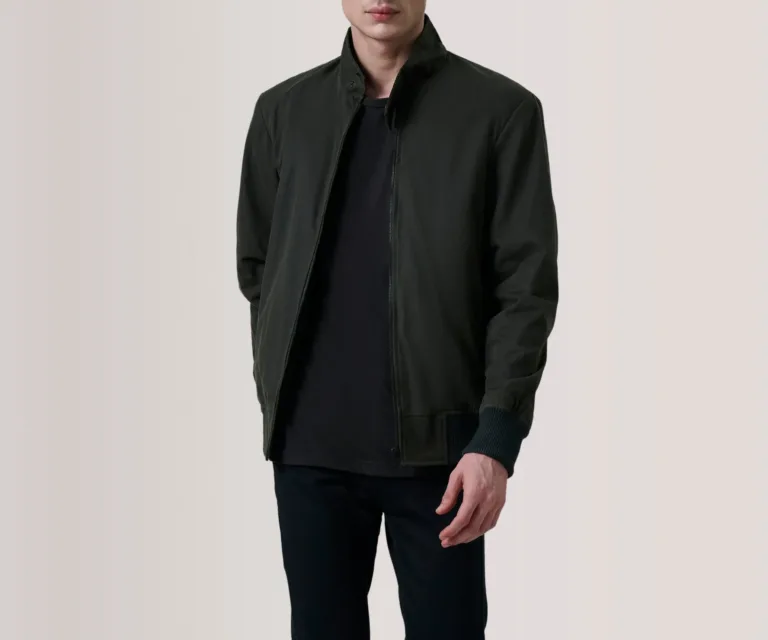 Morrison Olive Canvas Bomber Jacket