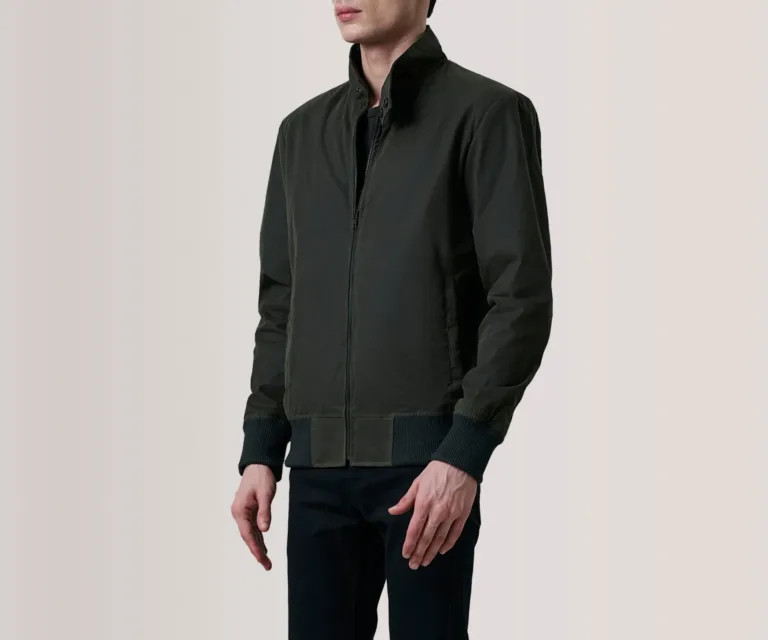 Morrison Olive Canvas Bomber Jacket — view 2