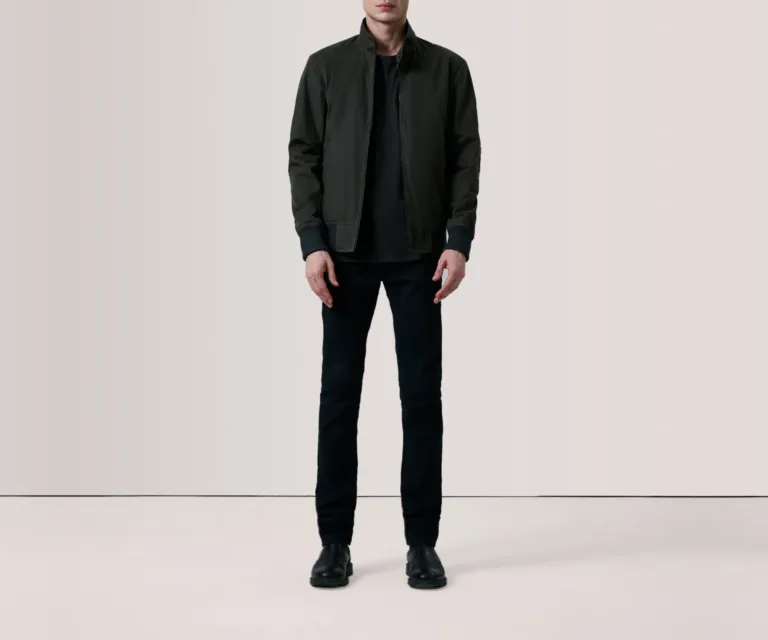 Morrison Olive Canvas Bomber Jacket — view 3