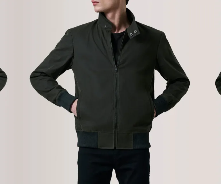 Morrison Olive Canvas Bomber Jacket — view 4