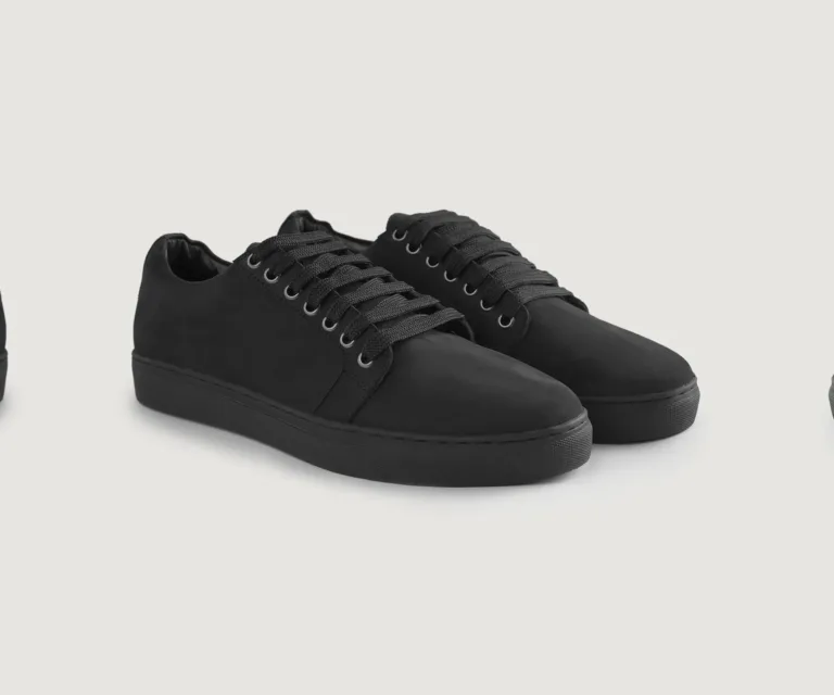 Murphy Low Top Black Nubuck Sneakers Handcrafted Men's Footwear — Outsole Tread & Seam Craftsmanship